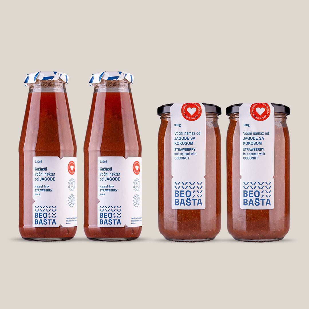 Paket sokova i džema od jagode